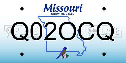 Q02OCQ Missouri License Plate
