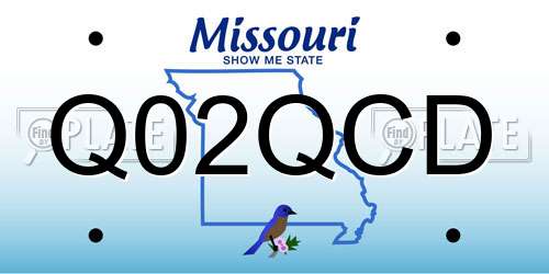 Q02QCD Missouri License Plate