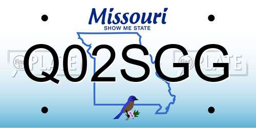 Q02SGG Missouri License Plate