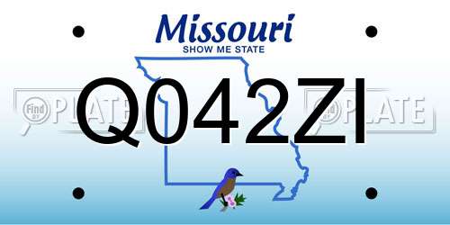 Q042ZI Missouri License Plate