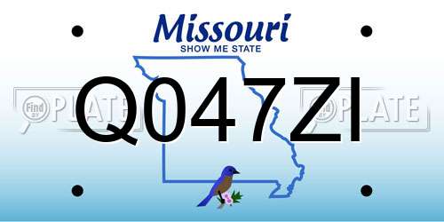 Q047ZI Missouri License Plate