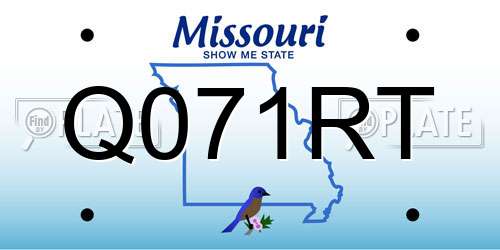 Q071RT Missouri License Plate