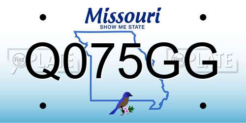 Q075GG Missouri License Plate