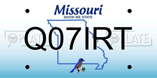 Q07IRT Missouri License Plate