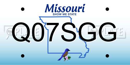 Q07SGG Missouri License Plate