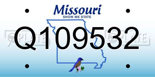 Q109532 Missouri License Plate