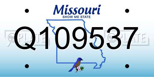 Q109537 Missouri License Plate
