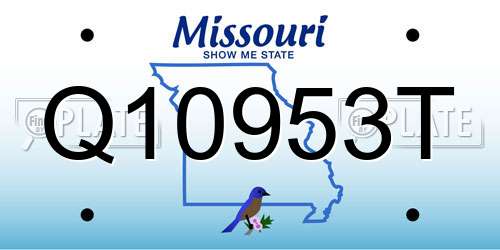 Q10953T Missouri License Plate