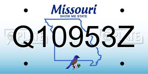 Q10953Z Missouri License Plate
