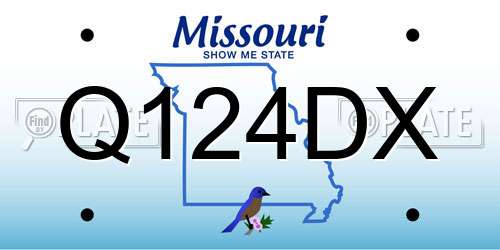 Q124DX Missouri License Plate