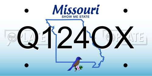 Q124OX Missouri License Plate