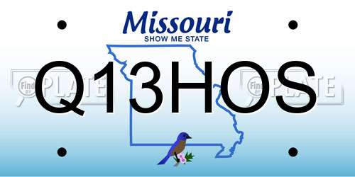 Q13HOS Missouri License Plate