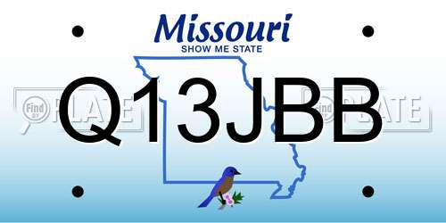 Q13JBB Missouri License Plate