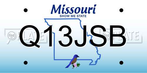 Q13JSB Missouri License Plate