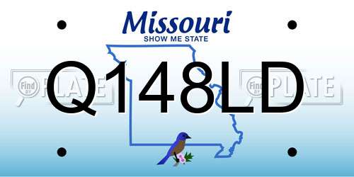Q148LD Missouri License Plate