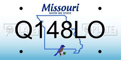 Q148LO Missouri License Plate