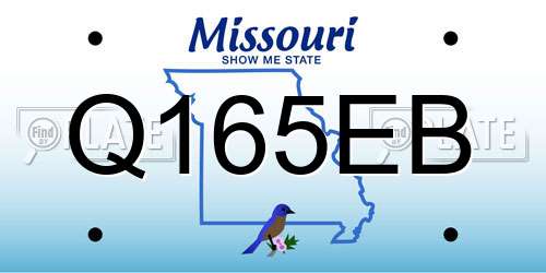 Q165EB Missouri License Plate