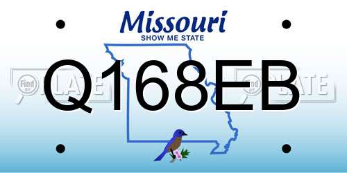 Q168EB Missouri License Plate
