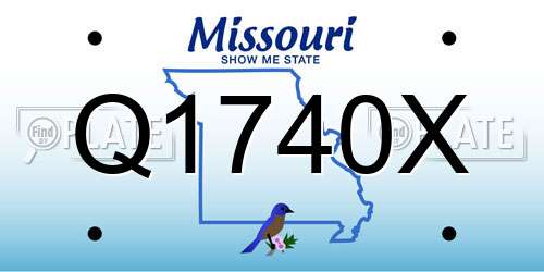 Q1740X Missouri License Plate