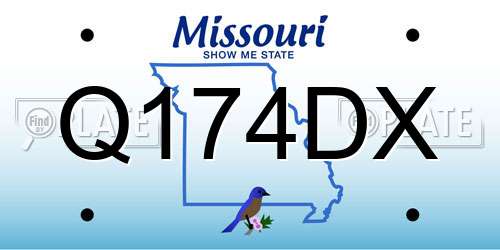 Q174DX Missouri License Plate