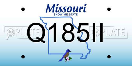 Q185II Missouri License Plate