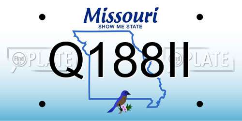 Q188II Missouri License Plate