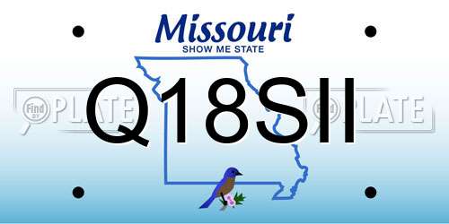 Q18SII Missouri License Plate