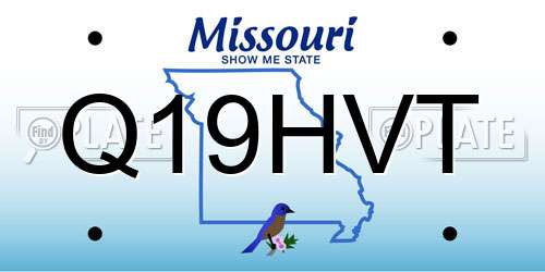 Q19HVT Missouri License Plate