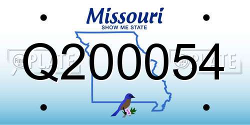Q200054 Missouri License Plate