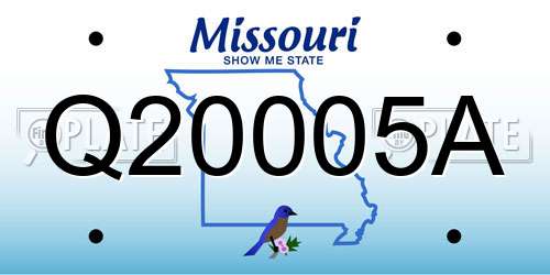 Q20005A Missouri License Plate