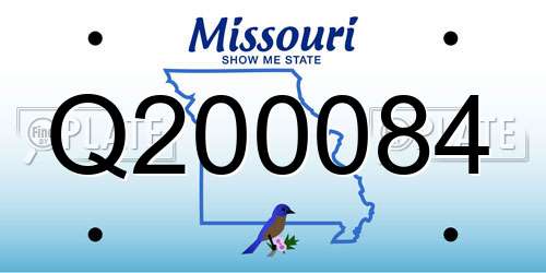 Q200084 Missouri License Plate