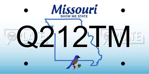 Q212TM Missouri License Plate