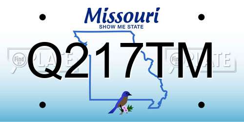 Q217TM Missouri License Plate