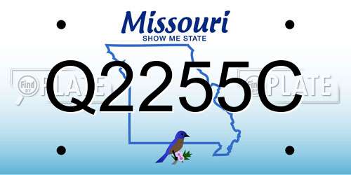 Q2255C Missouri License Plate