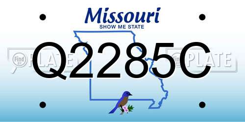 Q2285C Missouri License Plate