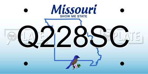 Q228SC Missouri License Plate