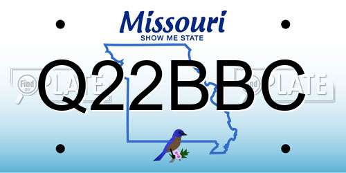 Q22BBC Missouri License Plate