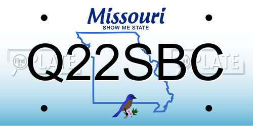 Q22SBC Missouri License Plate