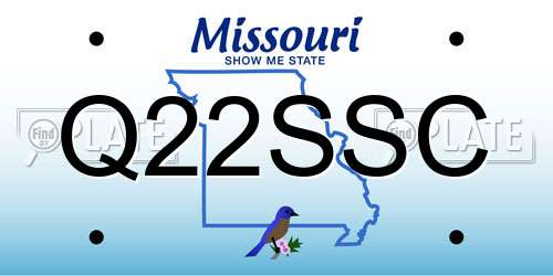 Q22SSC Missouri License Plate