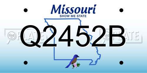 Q2452B Missouri License Plate