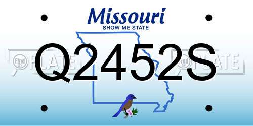 Q2452S Missouri License Plate