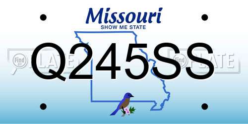 Q245SS Missouri License Plate