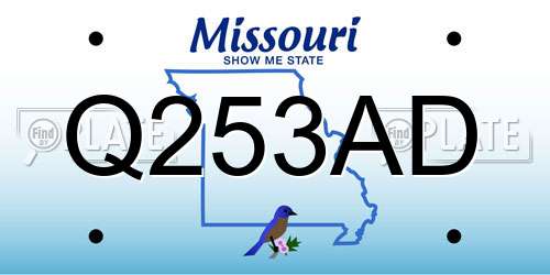 Q253AD Missouri License Plate