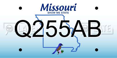 Q255AB Missouri License Plate