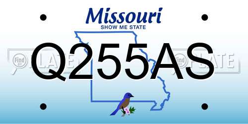 Q255AS Missouri License Plate