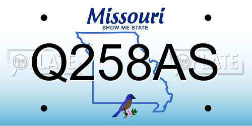 Q258AS Missouri License Plate