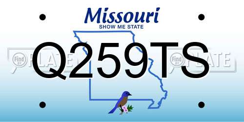 Q259TS Missouri License Plate