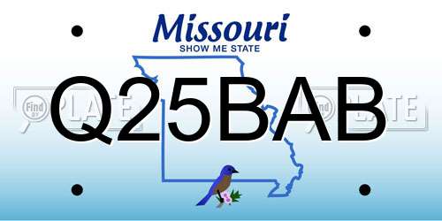 Q25BAB Missouri License Plate