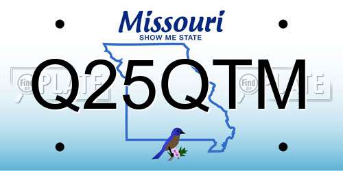 Q25QTM Missouri License Plate