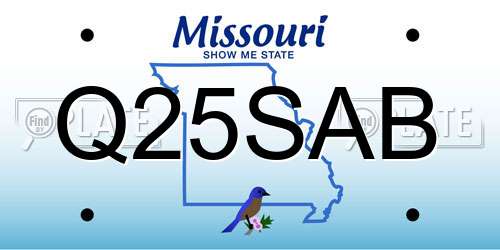Q25SAB Missouri License Plate
